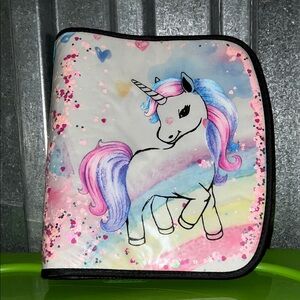 Girls Unicorn Confetti Binder - Pink, Purple & Blue